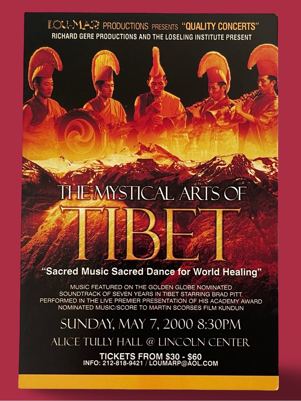 "The Mystical Arts of Tibet" New York City 2000 Promotional Handbill